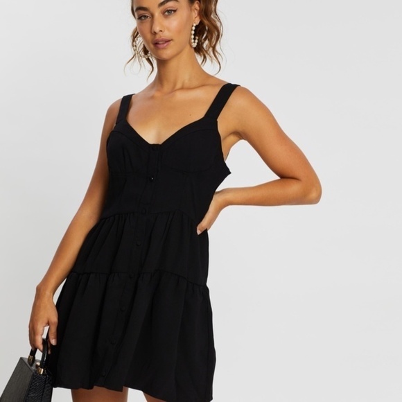 Missguided Mini Dress Black Size 6 - Picture 1 of 3